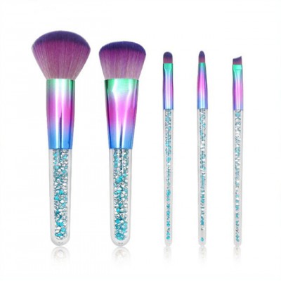 high quality Professional 5 Pcs Cosmetic Candy Color Brushes High Quality Makeup Brush Set